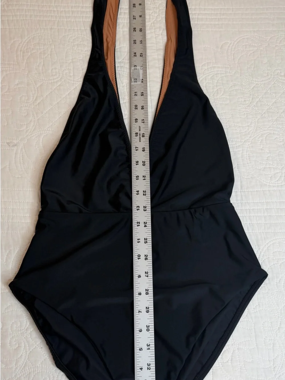 VIX Paula Hermanny Swimwear Black One Piece Swimsuit Womens Large Cut Out Deep V - Picture 10 of 11